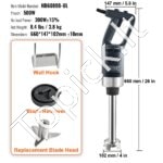 500 W rankinis trintuvas, 4000–18000 aps./min., 660 mm kotas, keičiama galvutė - Image 3