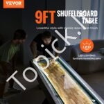2-in-1 Shuffleboard ir Boulingo stalas su LED apšvietimu – 274 cm ilgio - Image 8
