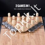 2-in-1 Shuffleboard ir Boulingo stalas su LED apšvietimu – 274 cm ilgio - Image 7