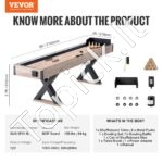 2-in-1 Shuffleboard ir Boulingo stalas su LED apšvietimu – 274 cm ilgio - Image 3