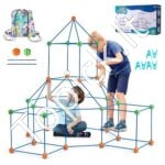 120 dalių Vaikiškas Konstravimo Rinkinys Fortų Statybai | Kūrybinis Statybos Žaidimas Vaikams – Kupolai, Palapinės, Nameliai ir Daugiau!