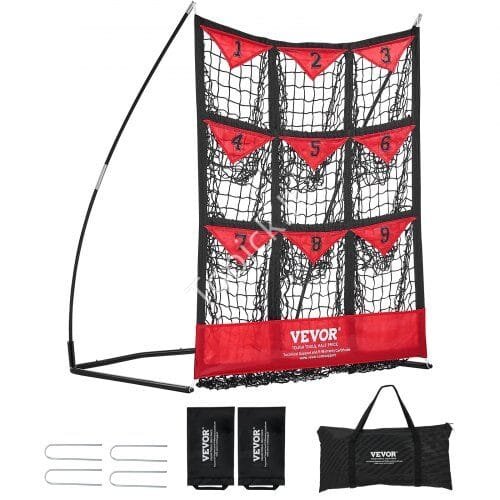 us2FBLXWBQTQW363P1JXUV02Fgoods_img-v12Fbaseball-pocket-m100-1.2.jpg Beisbolo ir softbolo pitching tinklas su 9 taikinio kišenėmis - Image 1