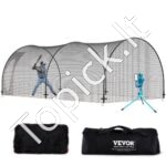 Beisbolo smūgiavimo narvas su tinklu ir rėmu – 6,7 × 3,6 × 2,4 m