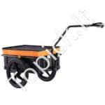 Dviračio vežimėlis su 40 kg apkrova – sulankstoma krovinių priekaba su 40 cm ratais ir apsauga nuo lietaus