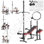 Reguliuojamas treniruoklių suolelis su atlošu, 272 kg talpa, universalus viso kūno treniruotėms