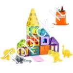 Magnetiniai gyvūnų formos konstruktoriaus blokeliai vaikams – 56 dalių