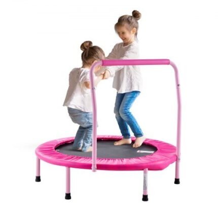 Sulankstomas mini fitneso batutas vaikams – 91 cm, rožinis, 100 kg talpa