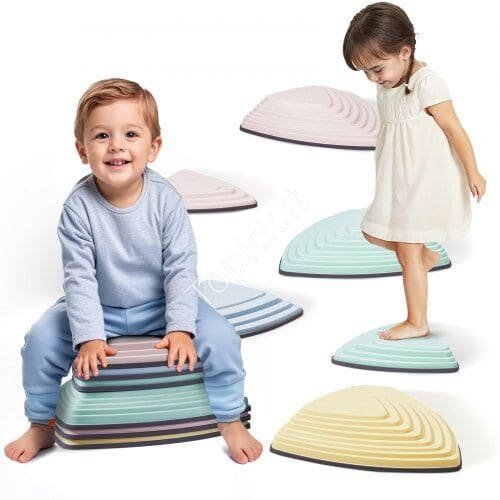 us2FETPHDJSJHKSJLWFRDV02Fgoods_img-v12Fstepping-stones-m100-1.2.jpg 6 dalių balansinių akmenėlių rinkinys vaikams | Lavinamasis žaidimas pusiausvyrai ir koordinacijai gerinti - Image 1