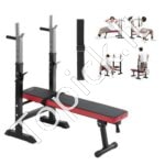 Reguliuojamas treniruoklių suolelis su atlošu, 181 kg talpa, sulankstomas dizainas