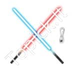 Šviesos kardų rinkinys su 12 RGB spalvų ir 4 garso efektais, 975 mm ilgio, 2 vnt | Įkraunami, su aliuminio rankenomis ir judesio valdymu