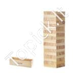 Medinis kaladėlių bokštas ir Domino žaidimas – 54 blokelių