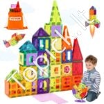 181 dalių Magnetinių Kaladėlių Rinkinys Vaikams | Kūrybiškas ir Lavinantis Žaislas su Spalvingomis Formomis