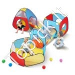 5 in 1 vaikiškas žaidimų palapinių rinkinys su tuneliu ir krepšinio lanku