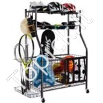 Mobilus sporto įrangos ir kamuolių laikymo stovas