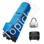 Mėlynas golfo krepšys su ratukais – sportinė golfo tašė lazdų transportavimui, patogus vežimėlis treniruotėms ir kelionėms