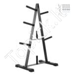 Mobilus hantelių stovas su ratukais – 227 kg talpa, kompaktiškas ir patogus laikymas