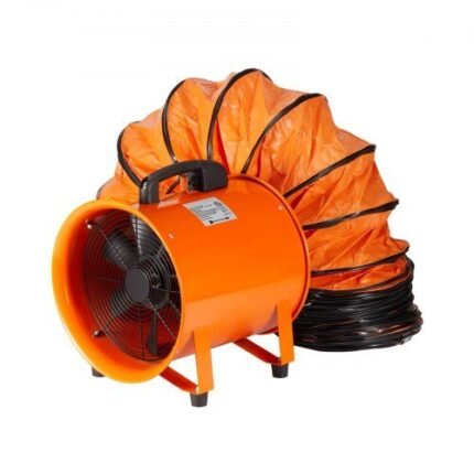 Pramoninis 900 W statybinis ventiliatorius su 10 m ortakiu – galingas oro srautas ir patikimas vėdinimas