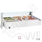 Maisto šildytuvas su 9325×176 mm konteineriais, su stiklo apsauga