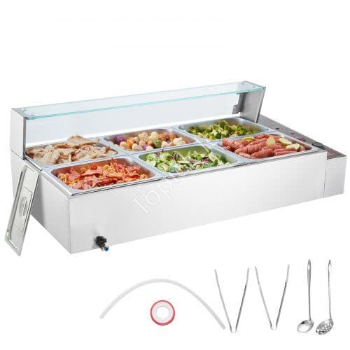 us2FSYSPBWQBLZK63G7J5V22Fgoods_img-v12Fcommercial-food-warmer-m100-1.2.jpg Maisto šildytuvas, 6 x (530 x 325 mm), stiklo apsauga. - Image 1