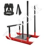 Svorio treniruočių rogės su rankena – traukimo ir stūmimo jėgos treniruoklis iš plieno, tinka 25 mm ir 50 mm svorio diskais