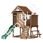 Didelis medinis vaikiškas žaidimų namelis – sodo namelis vaikams 232 x 310 x 269 cm