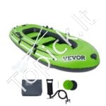 Pripučiamas 5 asmenų žvejybos laivas su aliuminio irklais, pompa ir meškerės laikikliu – 499 kg apkrova