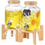 Stiklinis Gėrimų Dozatorius su Stovu (~3,8 L) 2 vnt