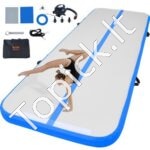 Pripučiamas gimnastikos kilimėlis su elektrine pompa – 300 x 101 x 10 cm (mėlynas)