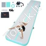 Pripučiamas gimnastikos kilimėlis – 498 x 101 x 10 cm | Su elektrine pompa, universalus, namams ir sporto studijoms