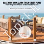 Reguliuojamas stulpo laikiklis – 152,4 × 152,4 mm, montavimui ant betono, 1 vnt. - Image 4