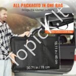 Sulankstomas stovyklavimo virtuvės stalas – aliuminis, su 2 lentynomis, 4 šoninėmis sienelėmis ir nešimo krepšiu - Image 4