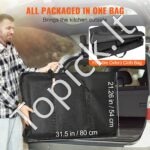 Sulankstomas stovyklavimo virtuvės stalas su plautuve – nešiojama gaminimo stotis su lentynomis ir stalviršiais - Image 4