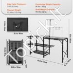 Sulankstomas stovyklavimo virtuvės stalas su plautuve – nešiojama gaminimo stotis su lentynomis ir stalviršiais - Image 6
