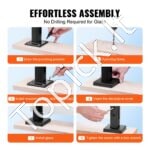 10 vnt. stiklo laikikliai – kvadratiniai, juodi, tinka 8–12 mm storio stiklui - Image 2