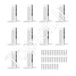 10 vnt. stiklo laikikliai – kvadratiniai, sidabriniai, tinka 8–12 mm storio stiklui - Image 8