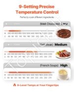 Nešiojama indukcinė kaitlentė – 2200 W, reguliuojama temperatūra, stalviršio viryklė su viena kaitviete - Image 3