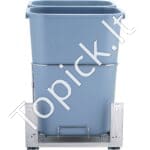 Dvigubas Ištraukiamas Šiukšlių Kibiras su Minkšto Užsidarymo Mechanizmu – 2 x 35L (70L), Pilkas - Image 9