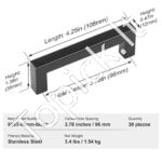 30 vnt. nerūdijančio plieno baldų rankenėlių rinkinys – 108 × 12 × 35 mm, 96 mm tvirtinimo skylės - Image 6