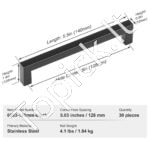 30 vnt. nerūdijančio plieno baldų rankenėlių rinkinys – 140 × 12 × 35 mm, 128 mm tvirtinimo skylės - Image 6