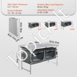 Nešiojama stovyklavimo virtuvė su spintele ir dėklu – sulankstoma lauko virtuvėlė su reguliuojamomis lentynomis - Image 6