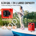 Raudonas jūrinis degalų bakas 24 L – Nešiojama kuro talpykla su žarna išoriniams valčių varikliams - Image 3