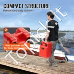 Raudonas jūrinis degalų bakas 24 L – Nešiojama kuro talpykla su žarna išoriniams valčių varikliams - Image 5