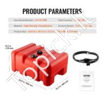 Raudonas jūrinis degalų bakas 55 L – Nešiojama kuro talpykla su žarna ir jungtimi valčių varikliams - Image 6