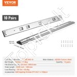 20 vnt. stalčiaus bėgeliai – 610 mm, pilno ištraukimo, teleskopiniai (10 porų) - Image 6