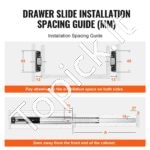22 vnt. stalčiaus bėgeliai – 553 mm, soft-close, iki 45,4 kg, pilno ištraukimo (11 porų) - Image 5