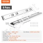 18 vnt. stalčiaus bėgeliai – 453 mm, soft-close, iki 45,4 kg, pilno ištraukimo (9 poros) - Image 6