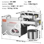 Elektrinė Aliejaus Spaudimo Mašina – 850 W, Nerūdijantis Plienas, Temperatūra 0–300 °C, Karštam Spaudimui Iš Riešutų ir Sėklų - Image 6