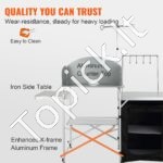 Sulankstomas stovyklavimo virtuvės stalas su spintele ir vėjui atspariu skydeliu – nešiojamas gaminimo sprendimas lauke - Image 3