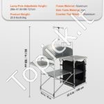 Sulankstomas stovyklavimo virtuvės stalas su spintele ir vėjui atspariu skydeliu – nešiojamas gaminimo sprendimas lauke - Image 6