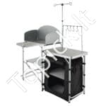 Sulankstomas stovyklavimo virtuvės stalas su spintele ir vėjui atspariu skydeliu – nešiojamas gaminimo sprendimas lauke - Image 8